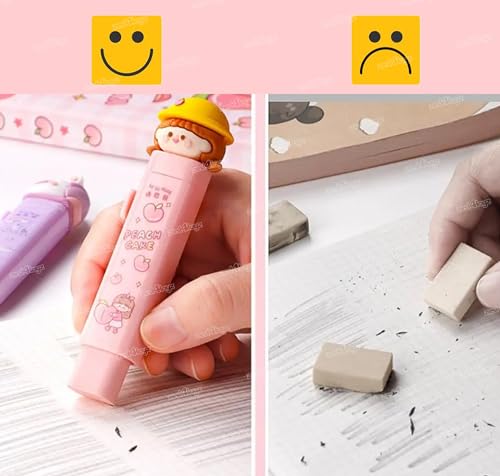 Image of Zest 4 Toyz Eraser for Kids School | Push Pull Pencil Eraser Rubber for Kids Stationary Set | Stationary Set for School Birthday Gifts for Girls & Boys Pink (Pack of 2)