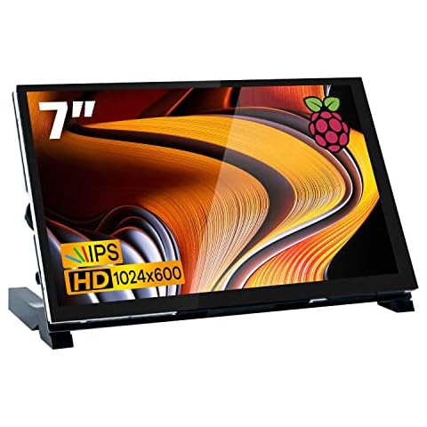 Hosyond 7 Inch IPS LCD Touch Screen Raspberry Pi Monitor Display 1024×600 Capacitive Screen HDMI Monitor Compatible with Raspberry Pi 5/4B/3B+, BB Black, Windows 10 8 7 Cover