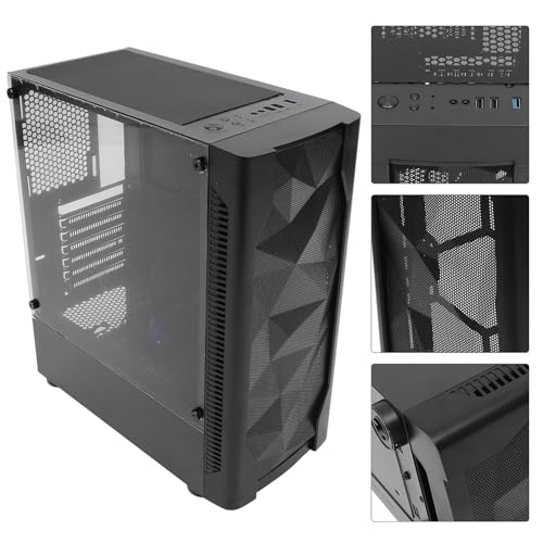 Gabinete Gamer para Computadora ATX Full Tower con Panel Lateral de Cristal Templado, Negro con Diseño Frosted Crystal, Adecuado para Oficina y Hogar miniatura 7
