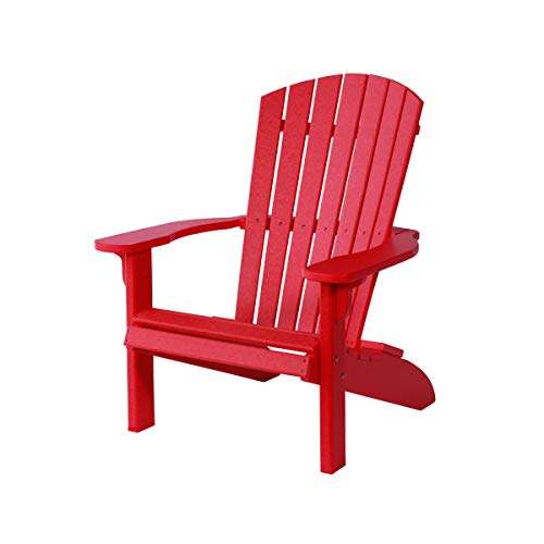 Leisure Lawns Poly Plastic Fanback Adirondack Chair, Outdoor Patio Chair - Amish Made In Usa (Red) #TOP17