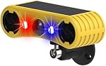 HULPPRE Solar Outdoor Motion Sensor Alarm-13 Sounds Including Dog Barking&Gunshot,2 * 130db Loud Noise Maker,4 Modes,Red&Blue Motion Activated Strobe Light,Say Goodbye to The Intruders
