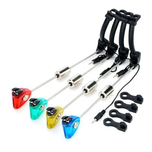 Hirisi Tackle 4 x Karpfen-Fishing for Swinger aus Edelstahl Bissanzeiger mit verstellbarem Gewicht für Angelalarm