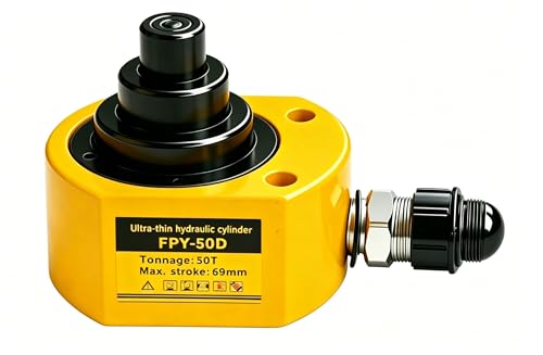 Image of Jooptoolwook 50T Multi-Section Low Profile Hydraulic Ram Jack, 2.59 inch Stroke Portable Mini Hydraulic Lifting Cylinder for Machinery, Bridge & Construction Industry