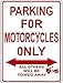 Motorcycle Parking Only Novelty Mini Metal Parking Sign PM-007