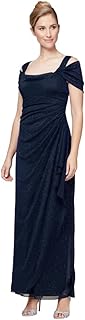 Women's Long Cold Shoulder Dress, Mother of The Bride, Formal Events, (Petite and Regular Sizes) - Buy now