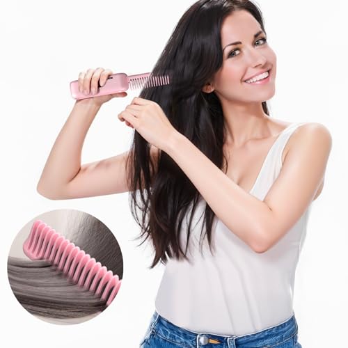 Plancha de Pelo Inalámbrica Plegable con 9 Temperaturas Rosa miniatura 2