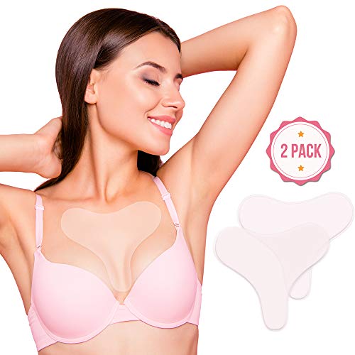 Evergreen Beauty 2 Pack Anti Wrinkle Chest Pads - Decollete Pad for Chest - Silicone Chest Pad for Decollete and Cleavage Wrinkles Prevention - Overnight Wrinkle Remover