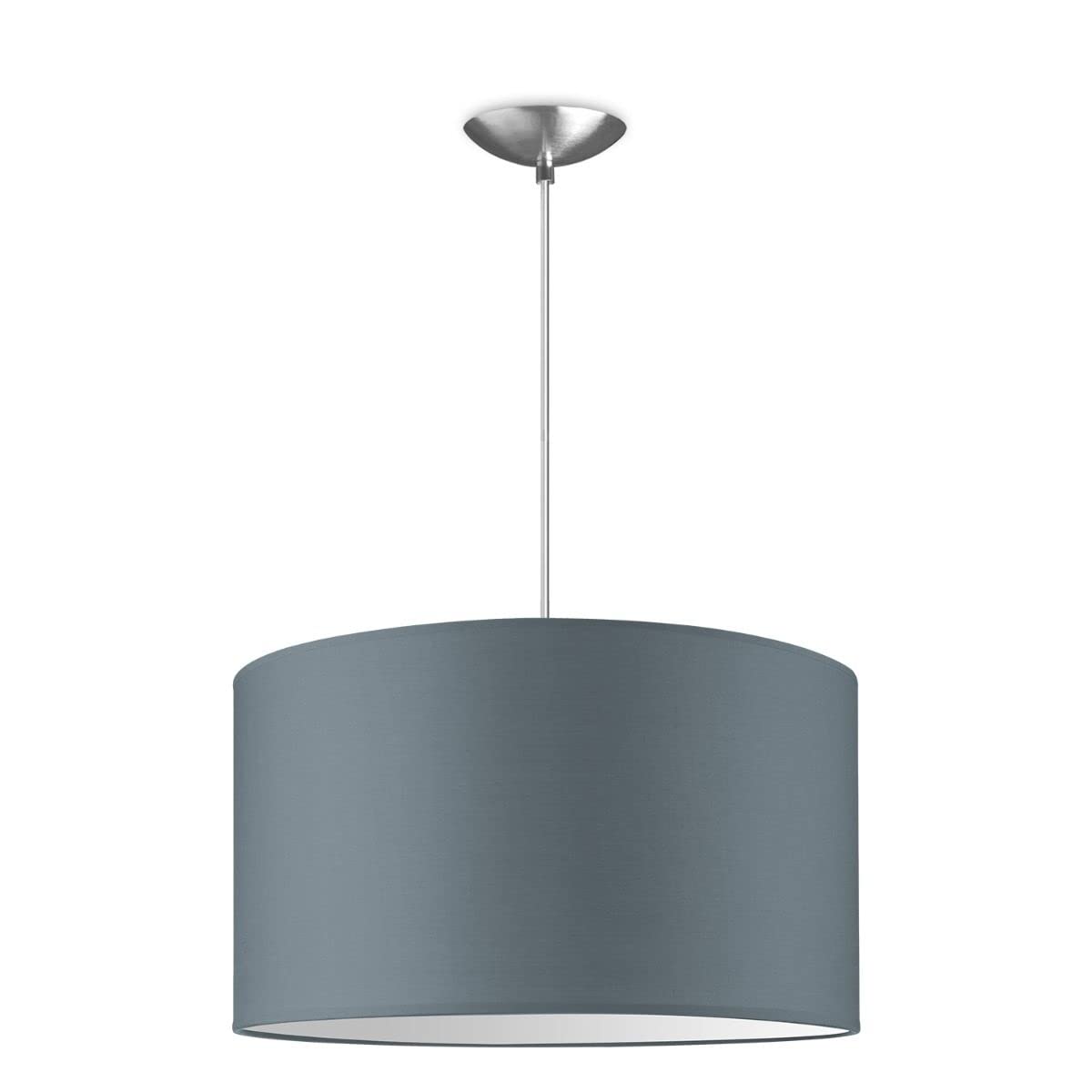 home sweet home collection Moderne Hängelampe Basic Bling | 40/40/100cm | hellgrau | Hängelampe aus Metall und Stoff | für E27 LED-Lampe | geeignet für Wohnzimmer, Schlafzimmer