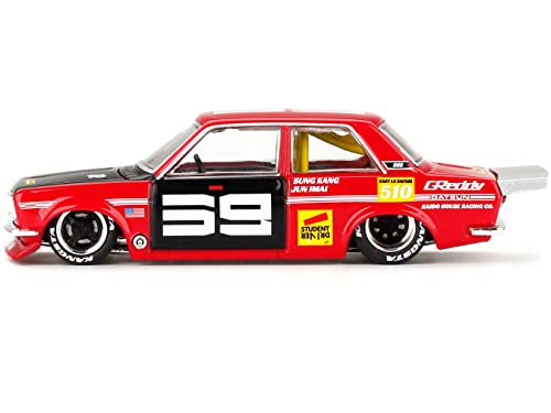 Miniatura Datsun 510 Pro Street 1:64 Negro Metal miniatura 3