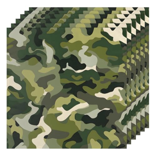 Servilletas de tela camuflaje set de 6 50.5x50.5 cm miniatura 1