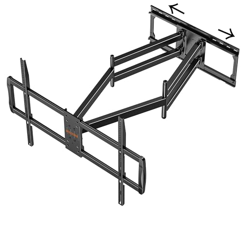 WHYFONE Heavy Duty TV Wall Mount 43 inch Long Arm, Full Motion TV Mount Sliding for Extra Large 85" 90" 98" 100" 110" 120" Screens up to 299 lbs, Max VESA 900x600mm, 16-24" Wood Stud Wall