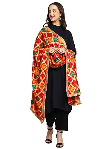 Women's Indian Handicraft Ethnic Dupatta Heavy Phulkari Embroidery Dupatta Chunni/Stole/Scarf3