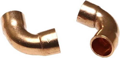 Miniatura 5 de RLECS 8 unids 38 pulgadas ID 90 grados codo de cobre de giro corto conector de montaje de tubería de cobre accesorios de acoplamiento de cobre para