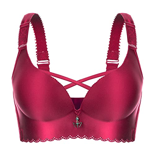 Necalisi Push up Dirndl BH Weinrot Damen Sport BH Ohne Bügel Push Up...