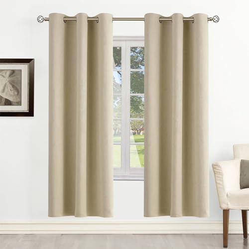 Consejos para Comprar Cortinas los mejores 5. 42 Cortinas Blackout para Recamara 2 Paneles 160*106 cm,Cortinas Opacas con Aislamiento Térmico,con Ojales en la Parte Superior,Suave 100% Poliéster Tela Impermeable,Cortina para...