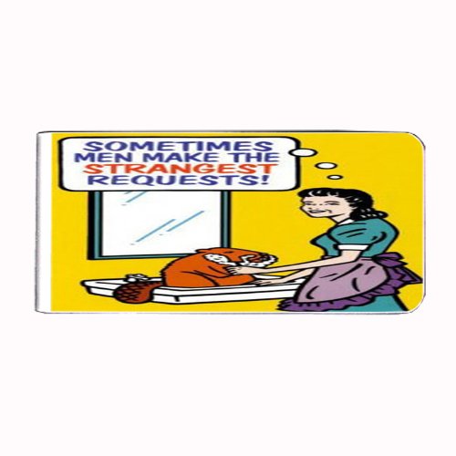 Woman Shaving Beaver Funny Money Bills Card Metal Holder Clip Rectangle D-496