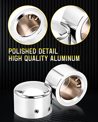 Anonemoto Chrome Front Axle Nut Covers, Front Axle Caps Compatible With Harley Davidson 2002-2023 Vrsc Softail Dyna Super Glide Sportster Xl 883 1200 Road King Electra Glide Street Glide Xg #TOP3