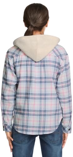 Roxy Girls Hooded Lightweight Flannel Shirt Jacket Hoodie2