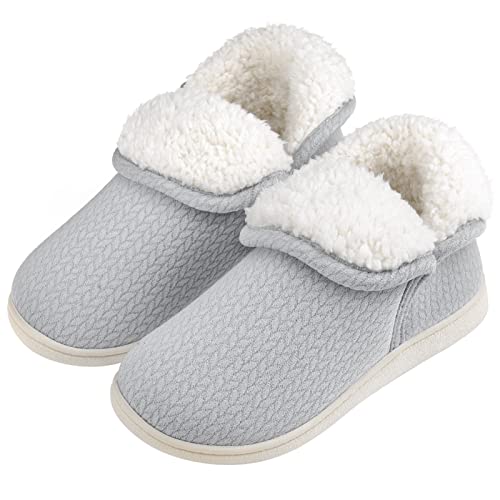 Womens Warm Bootie Slippers Comfy Memory Foam Plush Fleece Winter Indoor House Shoes