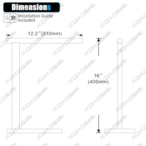 Image of KOKOSIRI Hand Towel Rack Stand Towel Holder with Steady Marble Base for Bathroom Vanity Countertop, Matte Black Stainless Steel 15.7'' Height THS0006-BK