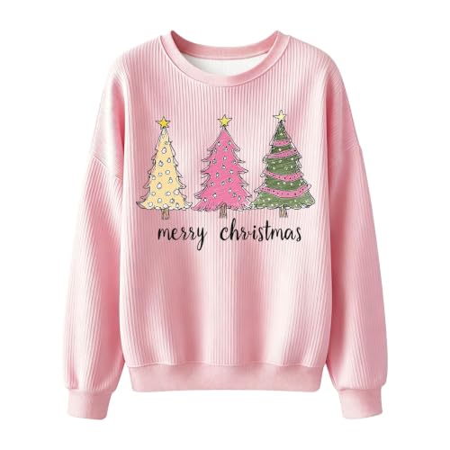 Christmas Sweatshirts for Women Crew Neck Xmas Holiday Graphic Pullovers - image 5