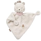 Die kuschelweichen Materialien und das niedliche Gesicht des Bären laden zum Greifen, Fühlen und Knuddeln ein, sodass es bald nicht mehr aus der Hand gelassen wird
