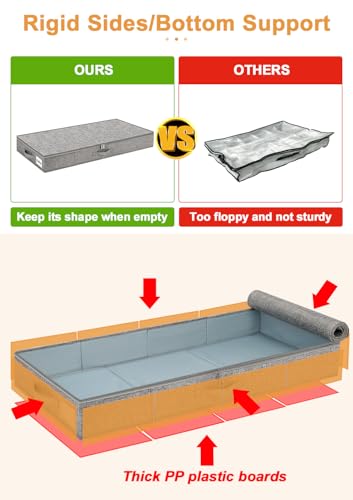 mepure Low Profile UnderBed Storage, 10CM High Slim Storage Boxes with Lids for Under Bed or Sofa Sturdy Sidewalls & Bottom - Image 4