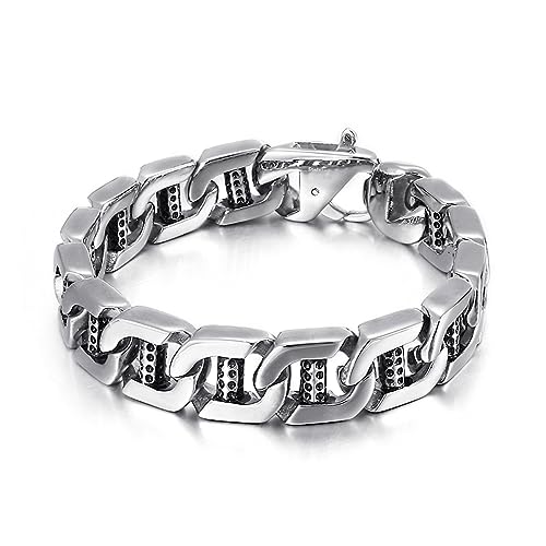Chaîne mécanique de style punk 15mm large pour bracelet homme et look motard