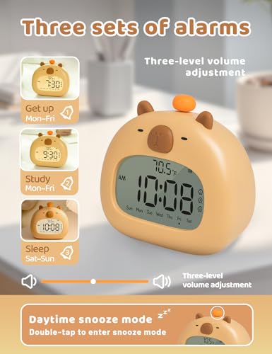 WANIDEA Capybara Alarm Clock for Kids - Image 3