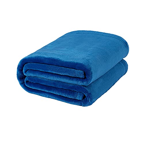Image of NANPIPER Fleece Blankets, Super Soft Flannel Fuzzy Blanket for Couch, Luxury Cozy Lightweight Microfiber Dog Blanket-Throw Size,Turquoise Blue
