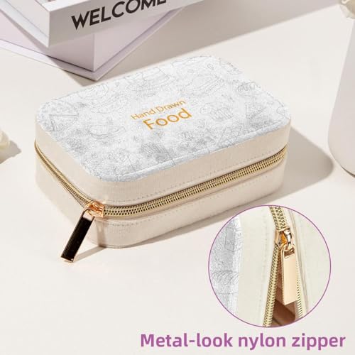 Caja de almacenamiento de terciopelo compacta para aretes y collares 7