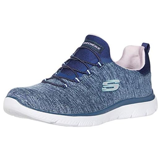 Skechers Tênis feminino Summits Quick Getaway Slip-On, Azul-marinho/roxo/azul claro, 9 Wide