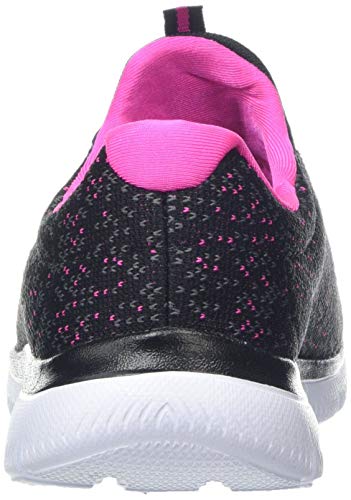 Skechers Skechers Women's Low-Top Trainers, Black Black Knit Pink Trim BKHP, 9