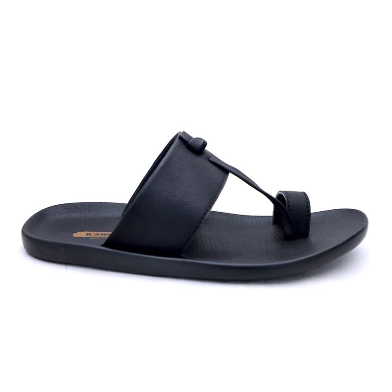 Image of Men's Synthetic Leather Slippers With PU Sole