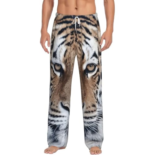Pantalon de pyjama homme tigre en polaire chaude avec poches