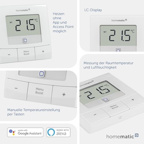 Homematic IP Smart Home Wandthermostat – Basic, digitales Thermostat für Heizkörper mit/ohne...