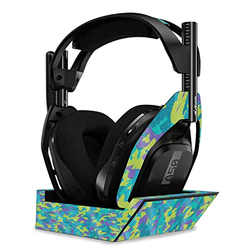 Image of MightySkins Glossy Glitter Skin Compatible with Astro A50 Wireless Headphones + Base Station (Gen 4) - Summer Camouflage | Protective, Durable High-Gloss Glitter Finish | Easy to Apply