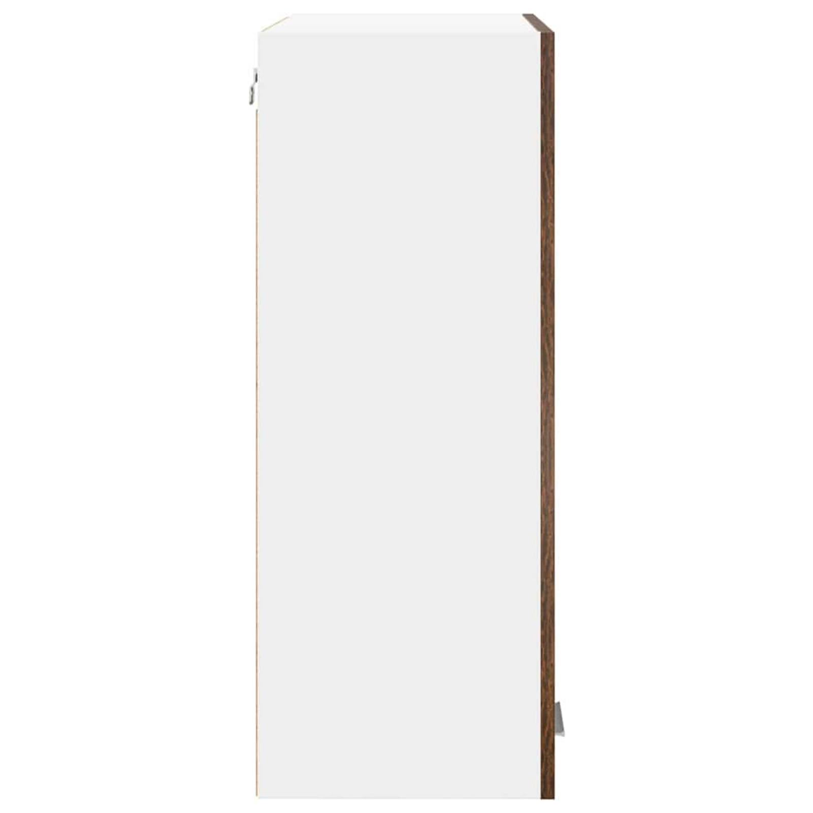 Armadietto pensile da cucina, in rovere affumicato, larghezza 60 cm, altezza 80 cm, con 2 ante a cerniera interne