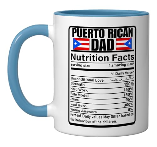 Taza de cerámica Boricua Puerto Rico 11 onzas azul/blanco miniatura 1