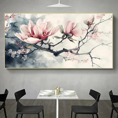 Affiche magnolia style chinois XINBAO 60x120 cm pour salon