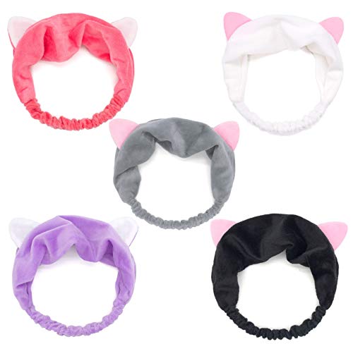 Onwon Cat Ear Fluffy Hairbands for Face Washing & Spa