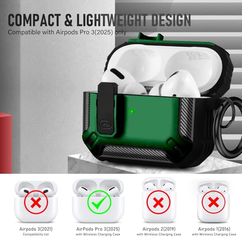Image of Compatible with Airpods Pro 3 Case(2025),for Airpods Pro 3rd Generation Cases Cover with Keychain Cleaner Kit Soft Silicone Shockproof Cover for Women Men