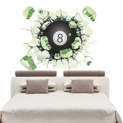 Calcomanías de pared de bolas deportivas, calcomanías de pared con bola de Sporat Break Through The para niños, decoración autoadhesiva de habitación deportiva para sala de juegos, dormitorio, aula