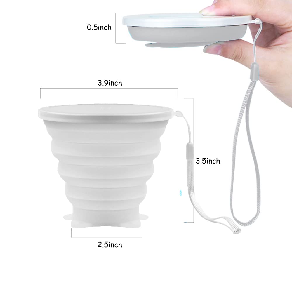 Intatikoo Silicone Collapsible Cups for Camping Travel,Small Portable Backpacking Camping Cup for Outdoor,Reusable Folding Travel Cup,270ml,Graduated(Transparent)