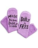 Axxnism Dobby Socks Womens Winter Warm Fuzzy Socks Novelty Crew Fluffy Slipper Socks Cute Christmas Stocking Stuffers Purple
