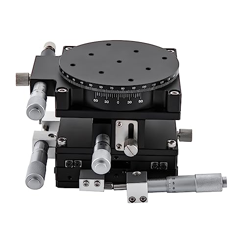 XYZR 4 Axis Manual Linear Positioning Stage Bearing Tuning Platform Sliding Table, 90mmx90mm
