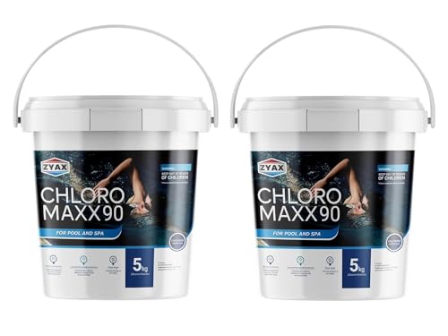 Image of ZYAX Chloro Maxx 90-5Kg (Pack of 2) TCCA 90 Chlorine Granules for Pool Water Treatment
