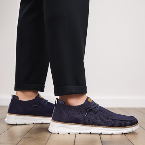 Image of Mens Slip-on Loafers Comfortable Boat Shoes Casual Walking Sneakers Mesh Business Oxfords Work Lightweight Soft Sole