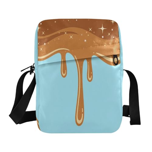 Graffiti Art Brown Blue mens messenger bag crossbody Crossbody Bags For Women Shoulder Handbags For Women Adjustable Strap for School business