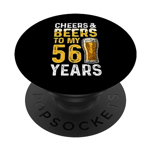 Bière: Cheers And Beers To My 56 Years - 56 cumpleaños PopSockets PopGrip Intercambiable